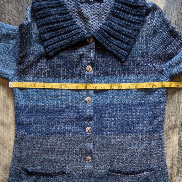 Peruvian Connection Cardigan Sweater Tunic Large Cotton Alpaca Wool - Picture 7 of 7